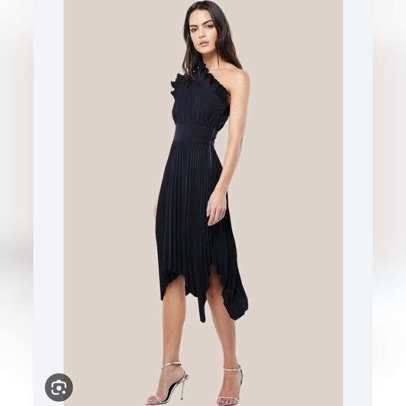 Mossman Black pleated Mossman US size 10. TheLady Like MIDI Dress never worn. - Picture 1 of 14